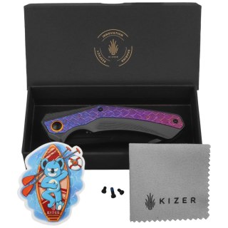 Nóż składany Kizer Draca Crystallized Titanium / Black Aliminium, Black PVD S45VN by Mikey Carlson (Ki4751A2) Kizer Cutlery