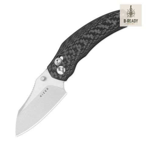 Nóż składany Kizer Mini Bulldog Carbon Fiber, Stonewashed S45VN by O.SHO (Ki3672SA3) Kizer Cutlery