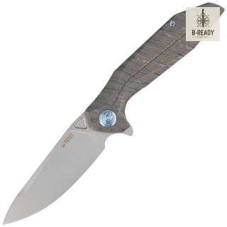 Nóż składany Kubey Nova FL KB235G, Flamed Titanium, Bead Blasted 14C28N Kubey Knife