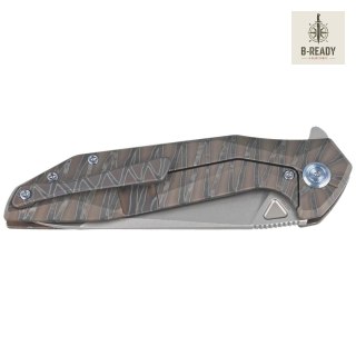 Nóż składany Kubey Nova FL KB235G, Flamed Titanium, Bead Blasted 14C28N Kubey Knife