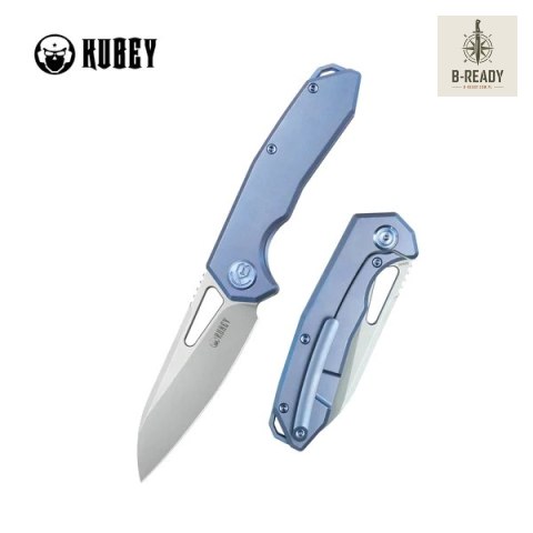 Nóż składany Kubey Vagrant Blue Titanium, Beadblasted CPM S35VN by Maksim Tkachuk (KB284G) Kubey Knife