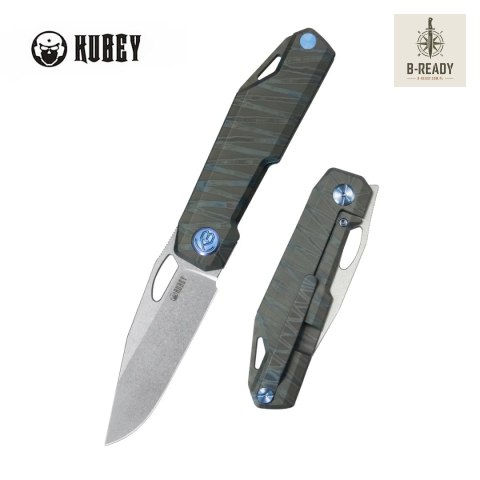 Nóż składany Kubey Verijero Flamed Titanium, Stonewashed 14C28N by George Ovchinnikov (KB340F) Kubey Knife