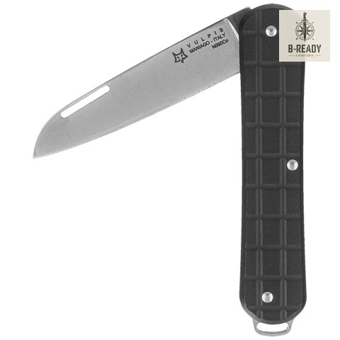 Scyzoryk Fox Vulpis Grenade Pattern Black Aluminium, Polished N690Co (FX-VPGP130 BK) FOX