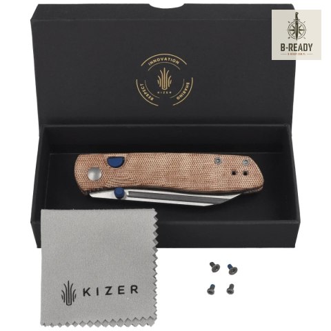 Nóż składany Kizer Renissance Brown Norplex UltreX Micarta, Satin N690 by Caleb Waldman (V3698A2) Kizer Cutlery