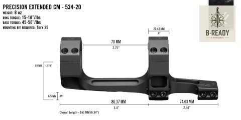 Montaż Vortex Precision Extended 34 mm 20 MOA