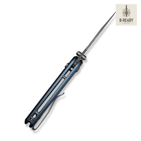 Nóż Składany CIVIVI Mini Shakan Damascus Blue Aluminum Stal Damasceńska