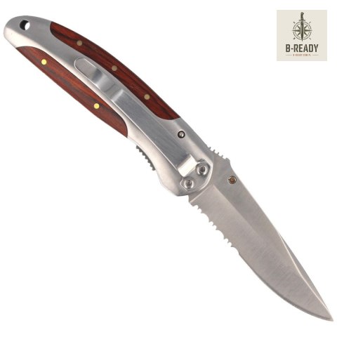 Nóż składany Herbertz CJH Pakka Wood/Steel, Satin 420 (44199)