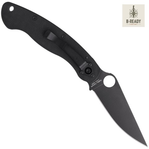 Nóż składany Spyderco Military Black G10, Black DLC CPM S30V by Sal Glesser (C36GPBK)