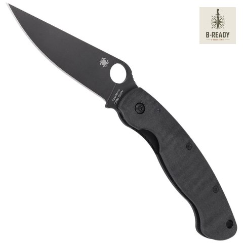 Nóż składany Spyderco Military Black G10, Black DLC CPM S30V by Sal Glesser (C36GPBK)