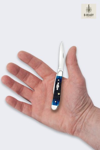 Nóż Składany Rogers Case Peanut SS Blue Bone