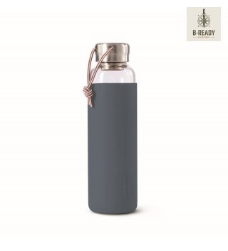 BB-Butelka szklana na wodę 600ml, łupkowa