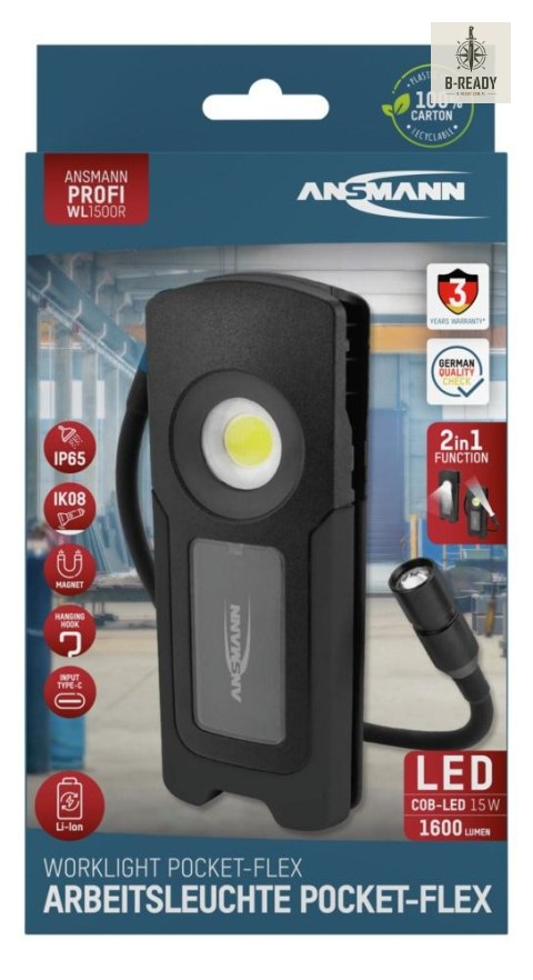 Lampa robocza LED Ansmann WL1500R 1600lm aku