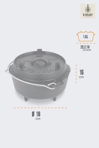Kociołek Żeliwny z Nóżkami Petromax 1,6 L 13 Os