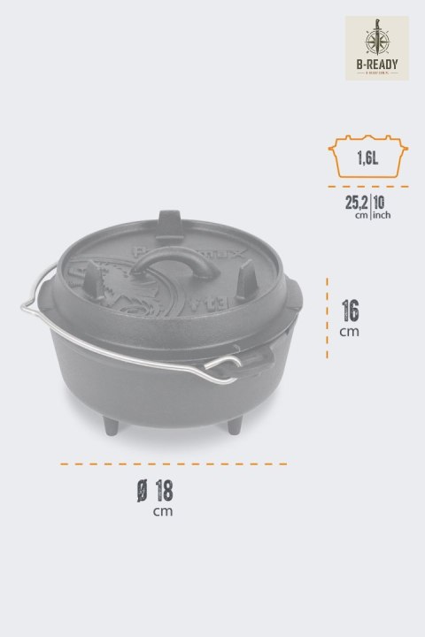 Kociołek Żeliwny z Nóżkami Petromax 1,6 L 13 Os