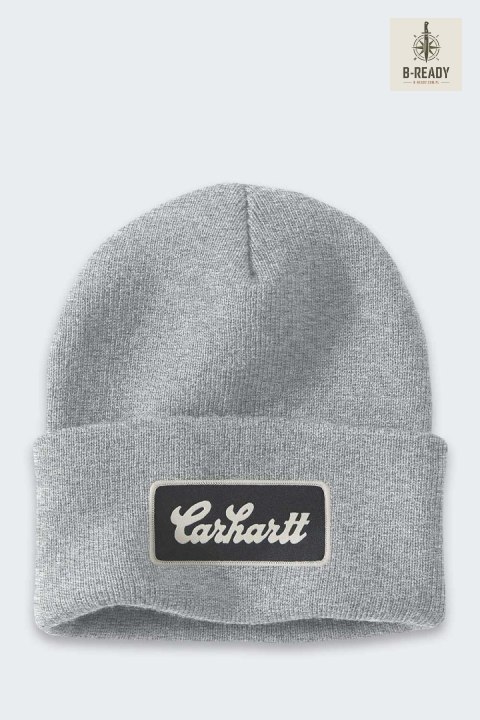 Czapka Carhartt Script Patch Beanie Heather Grey