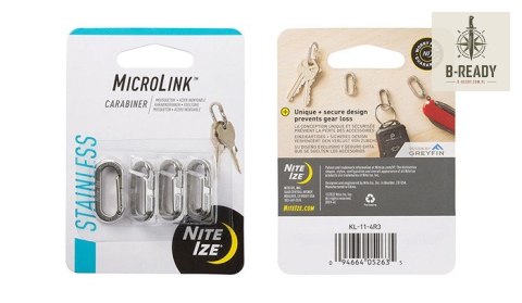 Karabinek Nite Ize MicroLink Stalowy Srebrny 4 szt