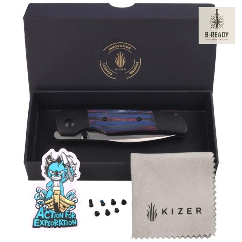 Nóż składany Kizer Coywolf Titanium / Reconstituted Wood, Satin S45VN Derek Sharon (Ki3685A2) Kizer Cutlery