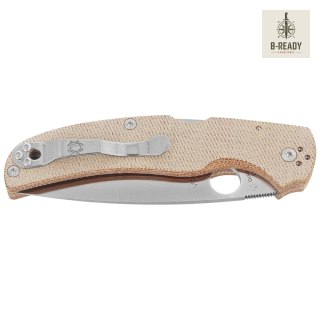 Nóż składany Spyderco Native Chief Brown Canvas Micarta, Satin CPM Cru-Wear by Sal Glesser (C244MPCW) Spyderco Inc.