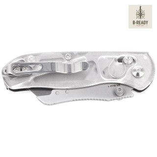Nóż składany Kizer Uti Bear 1 White Acrylic, Bead Blasted SK5 / 50Cr15MoV by Azo (V3619JA5) Kizer Cutlery