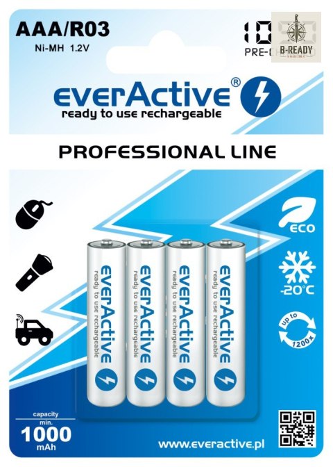 Akumulatorki everActive R03/AAA 1050 mAh, 4 szt.