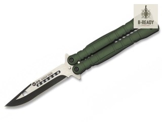 Nóż motylek K25 02130 Balisong Green