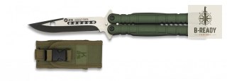 Nóż motylek K25 02130 Balisong Green
