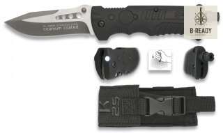 Nóż Składany K25 19588 Tactical Black SFL Titanium Coated