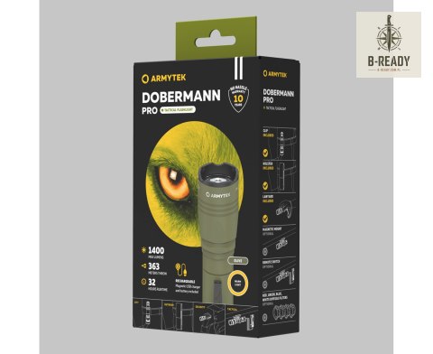 Latarka Armytek Dobermann PRO Olive 1400 lm