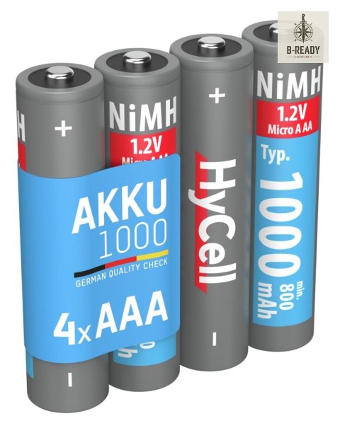Akumulatory HyCell NiMH AAA / HR03 typ 1000, 4 szt