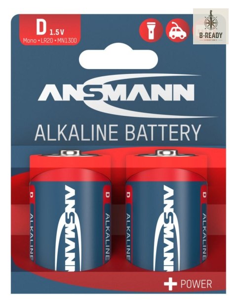 Baterie alkaliczne Ansmann D / LR20, 2 szt.