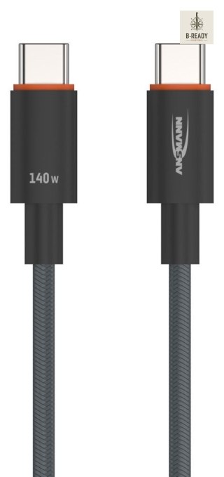 Kabel Ansmann USB-C/C, 140W, 60 cm, antracyt