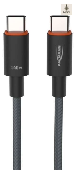 Kabel Ansmann USB-C/C, 140W, 60 cm, antracyt