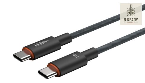 Kabel Ansmann USB-C/C, 140W, 60 cm, antracyt