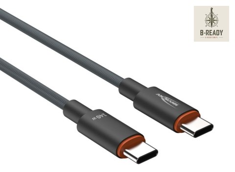 Kabel Ansmann USB-C/C, 140W, 60 cm, antracyt