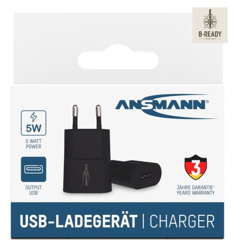 Ładowarka Ansmann HC105 czarna USB 5W, 1A