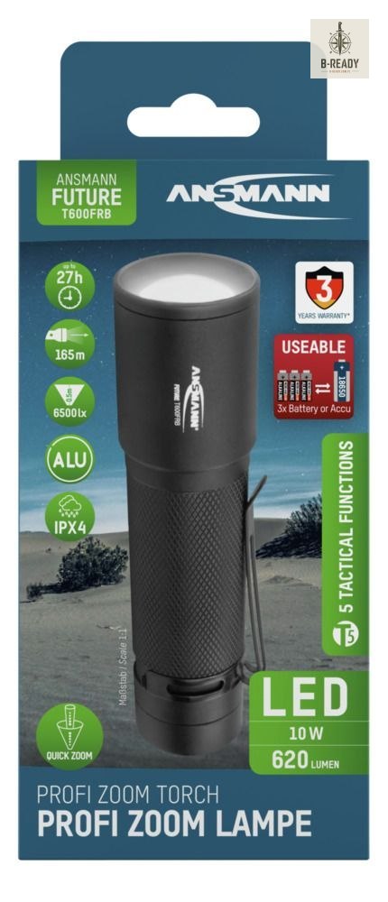 Latarka Ansmann LED T600FRB, 620 lm, 18650/3xAAA