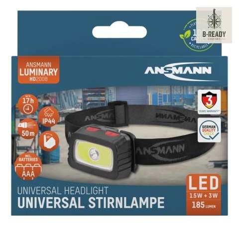 Latarka czołowa LED Ansmann HD200B, 185 lm, 3xAAA