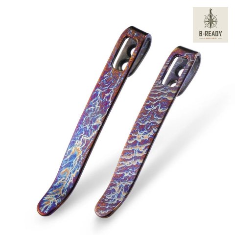 2 klipsy CIVIVI Flamed Titanium Blue/Purple 50/55
