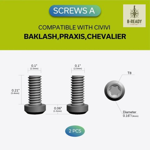 Klips CIVIVI Black Titanium z 6 śrubkami T001D
