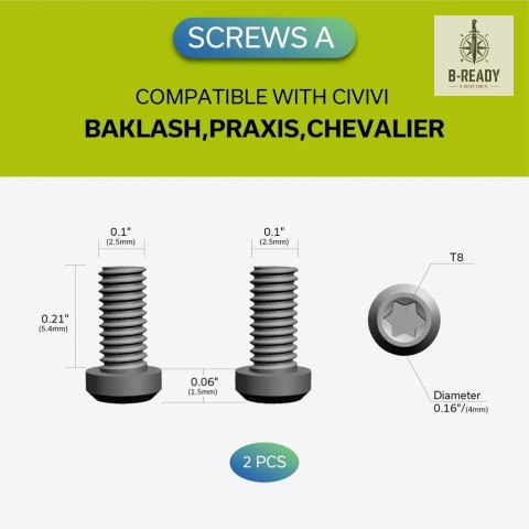 Klips CIVIVI Titanium z 6 śrubkami T001C