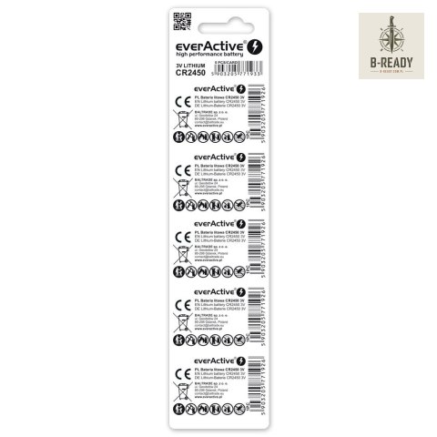 Bateria litowa everActive CR2450, 3V, 5 szt.