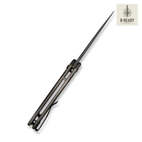 Nóż CIVIVI Button Lock Kitefin Damast Grey Alu