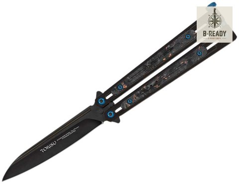 Nóż Motylkowy Tokisu 02259 Balisong Bright Black Steel