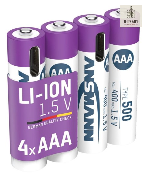 Akumulatory Ansmann Li-Ion AAA typ 500, 4 szt