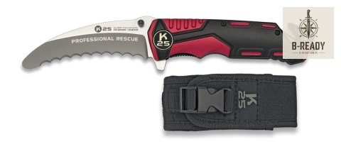 Nóż Składany K25 19996 Rescue Red-Black Aluminium TC